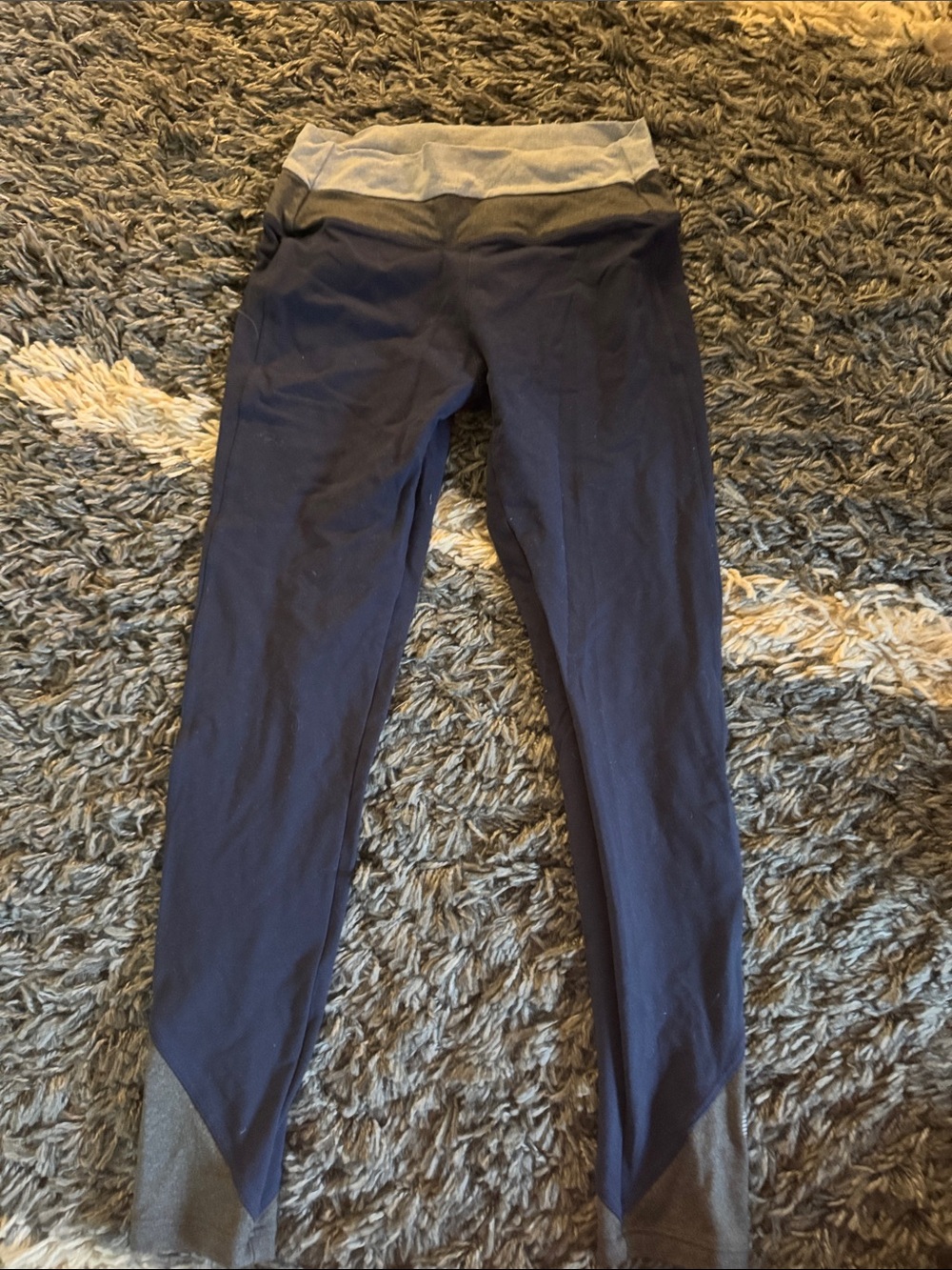 Pure Barre Navy and Gray High-Waist Leggings